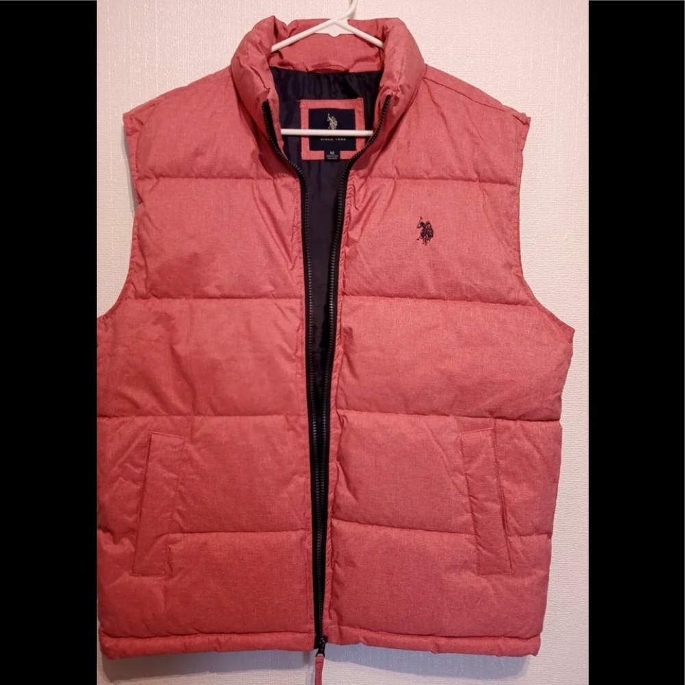 US POLO ASSN Puffer Vest Red Heather Mens Size XL NWT!